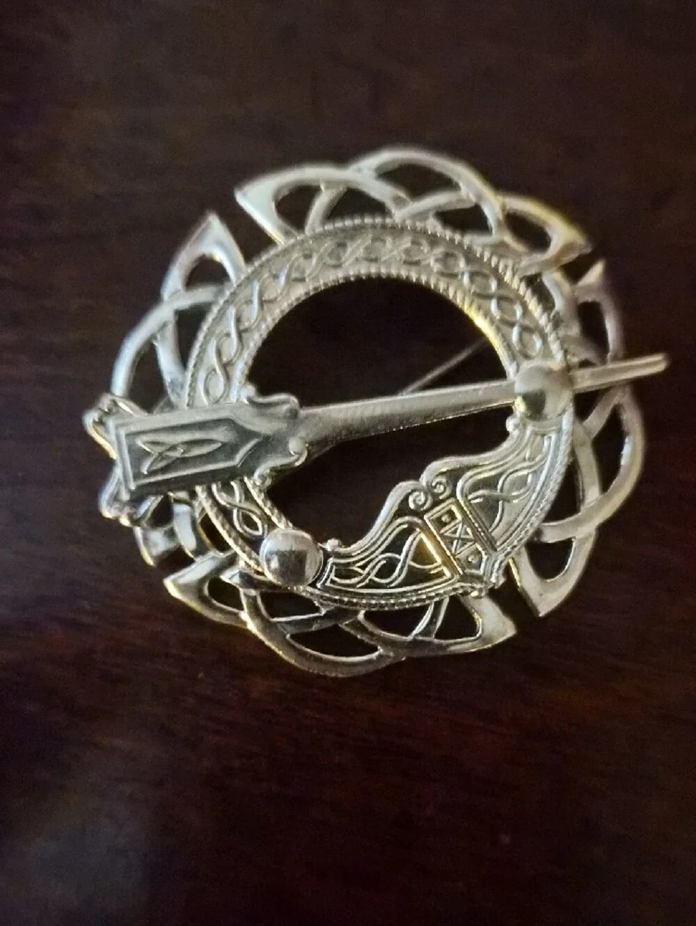 Michael Goldstone Sterling Silver Celtic Knot Brooch Pendant Signed Ireland